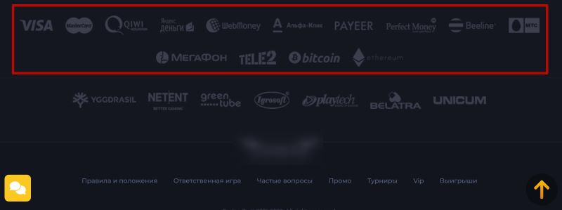Поддерживаемые платежные системы